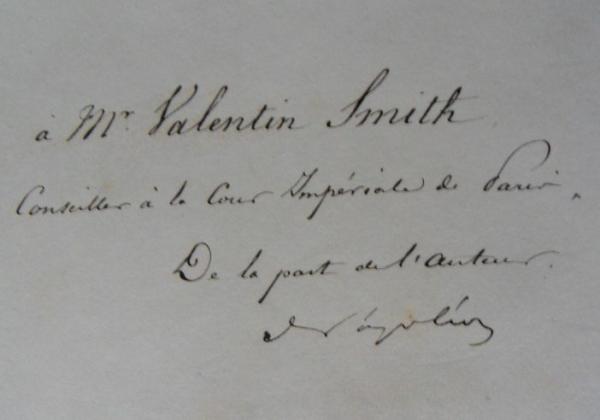 dédicace de Napoléon III à JEVS pour son ouvrage sur Jules César